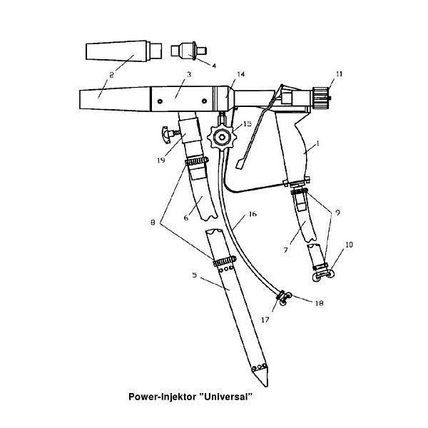 Pieza de recambio clemco Pistola Succión Power Gun Universal