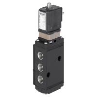 3/2, 5/2 or 5/3-way solenoid valve for pneumatics, servo-assisted, type 6519