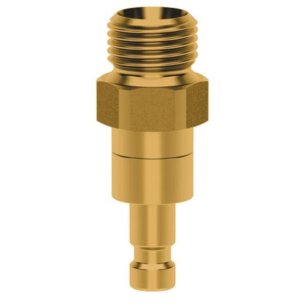 ESMC Plug, male thread, brass, shut-off, DN 2.7
