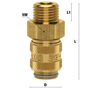 Luedecke ESM 18 A - Series ESM DN 5 - Couplings with male...