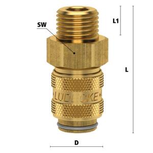 Lüdecke ESM 101 AO - Serie ESM DN 5 - Kupplungen mit Außengewinde