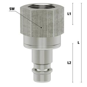 Luedecke ESN 38 NIAB - Serie ES DN 7.2 - Conexión macho con rosca interior