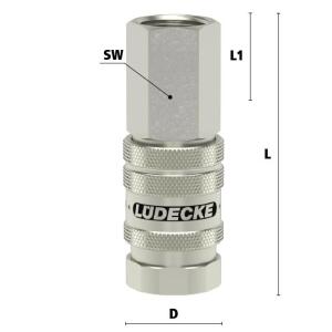 Luedecke ESI2A 14 I - Serie ESI2A DN 7,4 - Racores con...