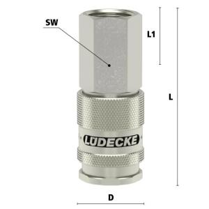 Luedecke ESI1A 14 I - Serie ESI1A DN 7,4 - Racores con...