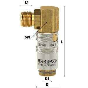 Luedecke ESHMT1415AL90 - Serie ESHMT DN 6 - Raccordi con...