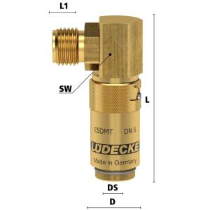 Luedecke ESDMT14AL90AB - Serie ESDMT DN 6 - Raccordi con...