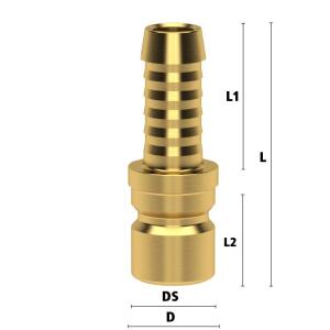 Lüdecke ESD 9 SL - Serie ESD DN 9 - Stecknippel mit...