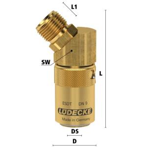 Luedecke ESDT1615AL45AB - Serie ESDT DN 9 - Raccordo con...