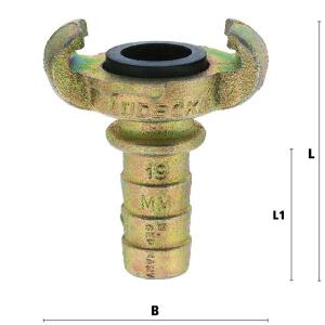 Luedecke SKB 19 FL - Claw hose couplings with safety collar