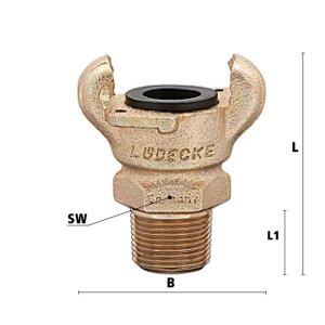 Luedecke KAA 12 - Acoplamientos roscados macho US claw