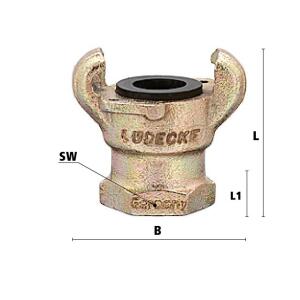 Luedecke KIA 34 BSP - US claw female threaded couplings