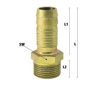 Luedecke G 34-25 T - Ojales roscados macho sin...