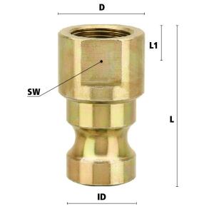 Luedecke VIG 10-MA - Pieza macho con rosca interior