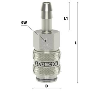 Luedecke ESMNLA 8 T - Série ESMLA DN 5 - Raccords avec Embout de tuyau