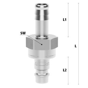 Luedecke ESE 6 SAB - Series ESE DN 7.2 - Plug with hose barb