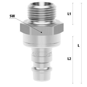 Luedecke ESE 14 NAAB - Series ESE DN 7.2 - Plug with male...