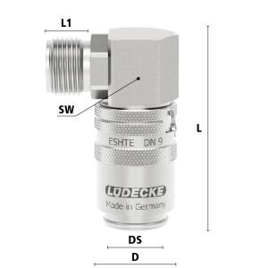 Luedecke ESHTE38AL90AB - Series ESHTE DN 9 - Couplings...