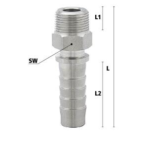 Luedecke DA 12-13 SS - Male threaded grommets