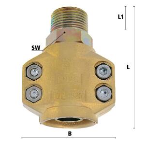 Luedecke DAK 34-19 ST - Male thread shell fittings