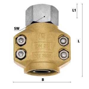 Luedecke DIK 12-13 SS - Female threaded shell fittings