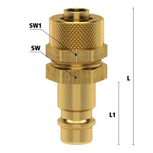Ludecke ES 9 SQ - Serie ES DN 7.2 - Nipplo Maschio...