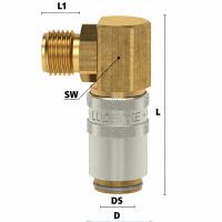 Ludecke ESHM1615A-90ABS - Series ESHM DN 6 - Coupling with 90° male thread (internal cone DIN 3863)