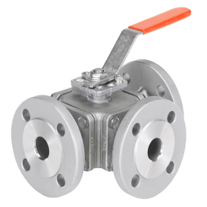 Burkert Type 2654 3-way ball valve DN 65 flange L-bore...